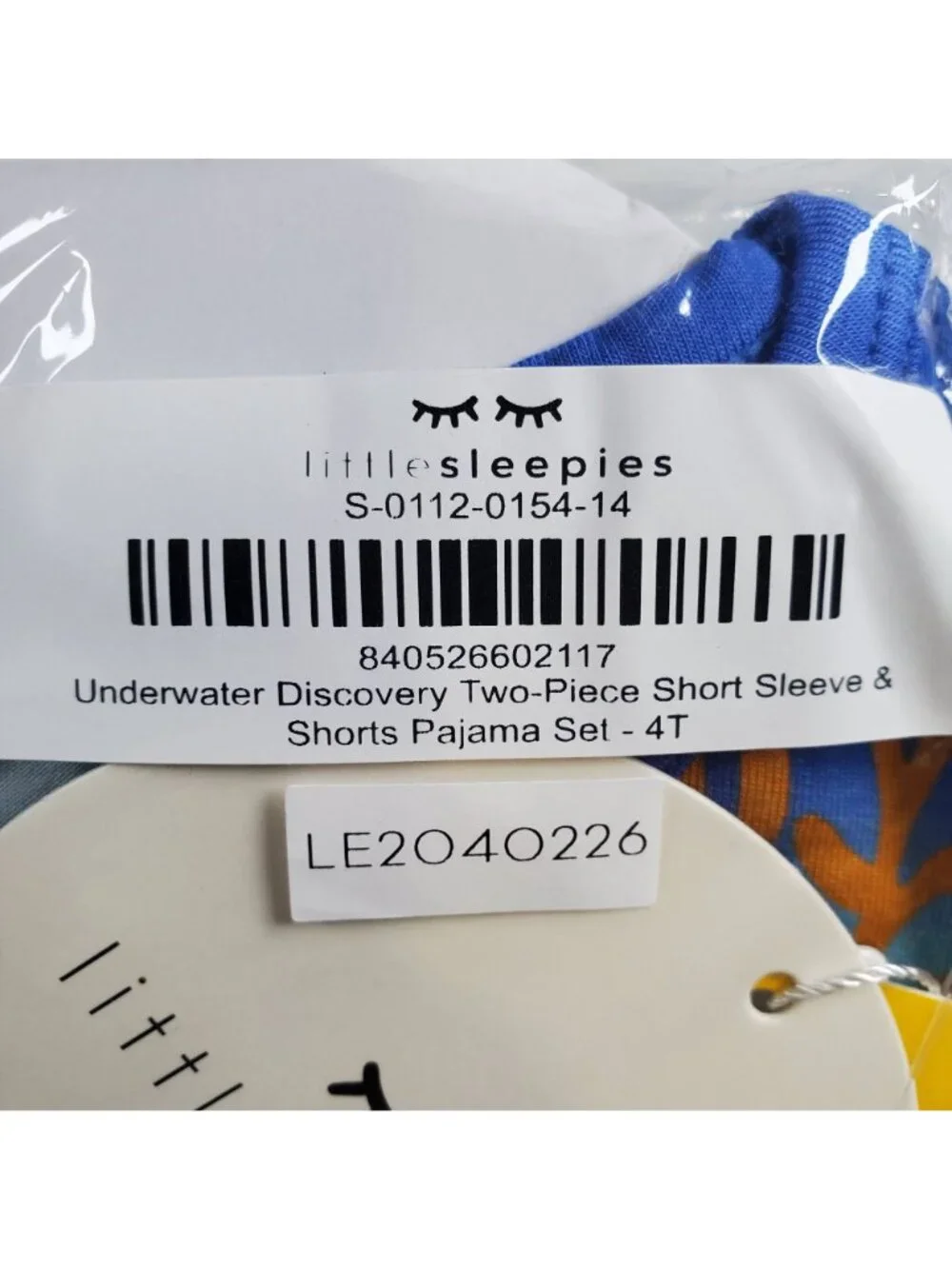 Little Sleepies Underwater Discovery Two Piece Pajama Set Kids Size 4T NWT